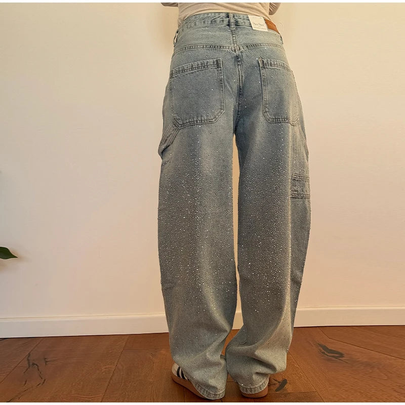JEANS BAGGY CARPENTER STRASS