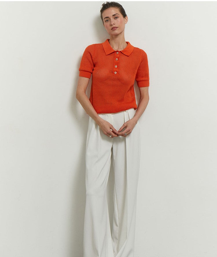 POLO IN MAGLIA TRAFORATA