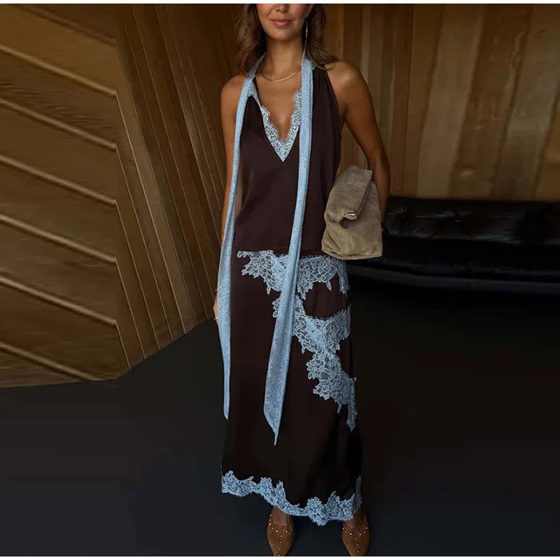 GONNA SATINATA CON PIZZO