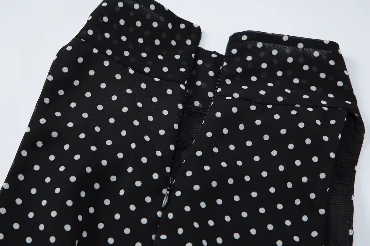 VESTITO A POIS NERO