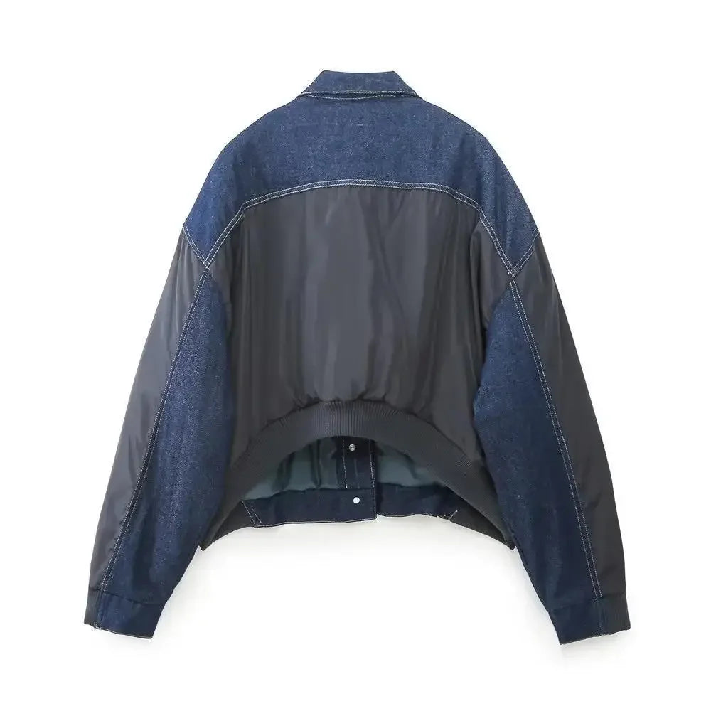 BOMBER DENIM E NYLON