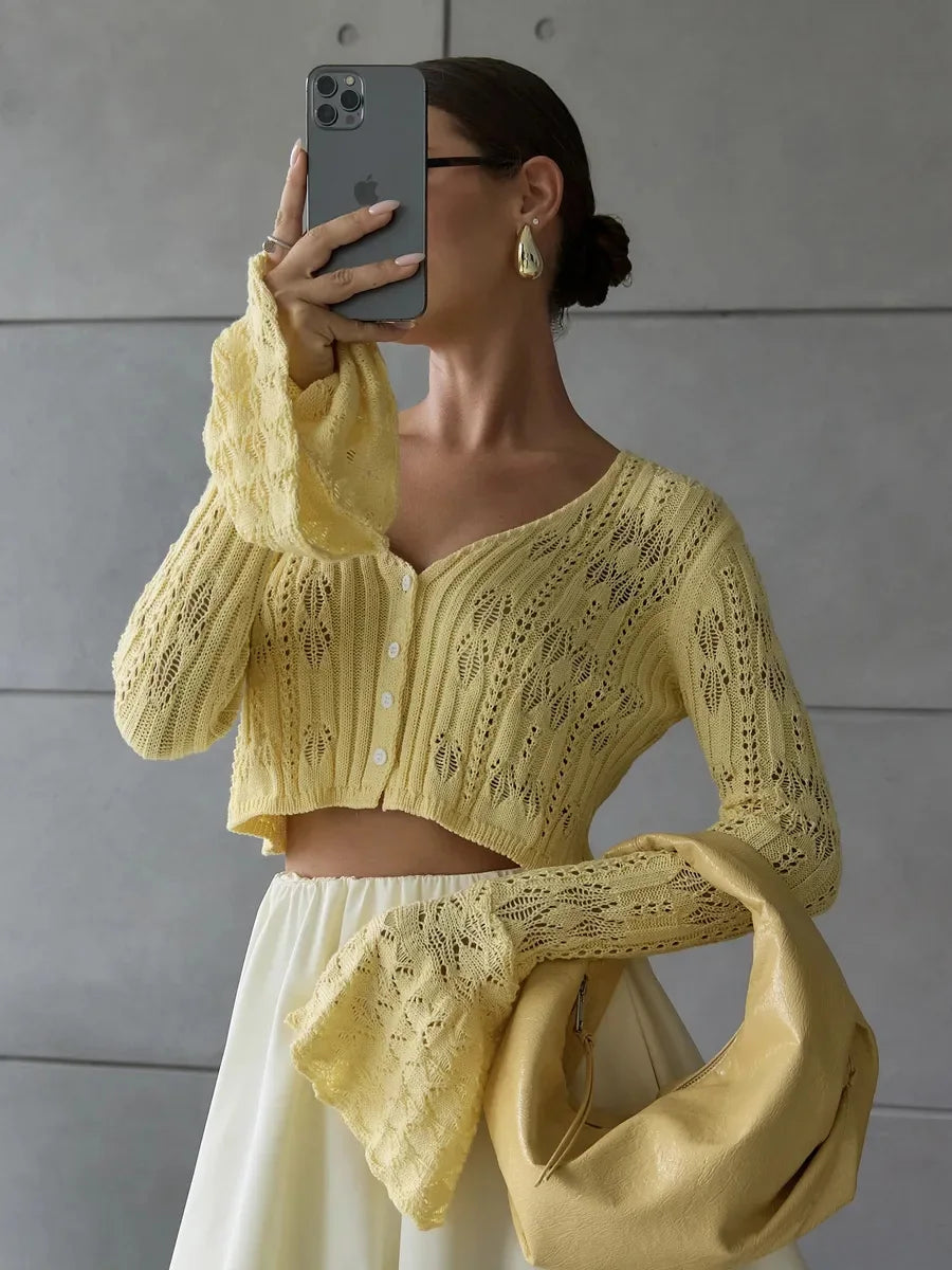 CARDIGAN IN MAGLIA TRAFORATA