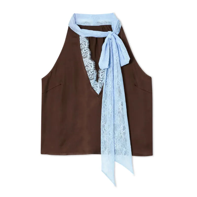 TOP HALTER CON PIZZO