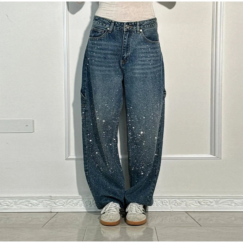 JEANS BAGGY CARPENTER STRASS
