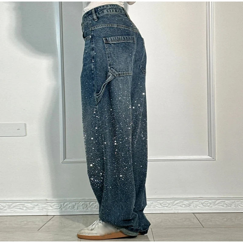 JEANS BAGGY CARPENTER STRASS