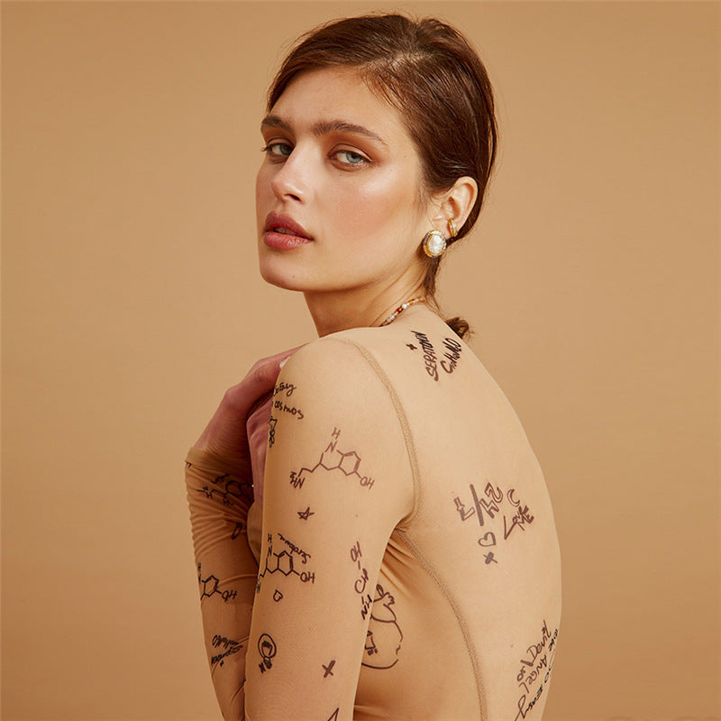 BODY IN TULLE STAMPATO