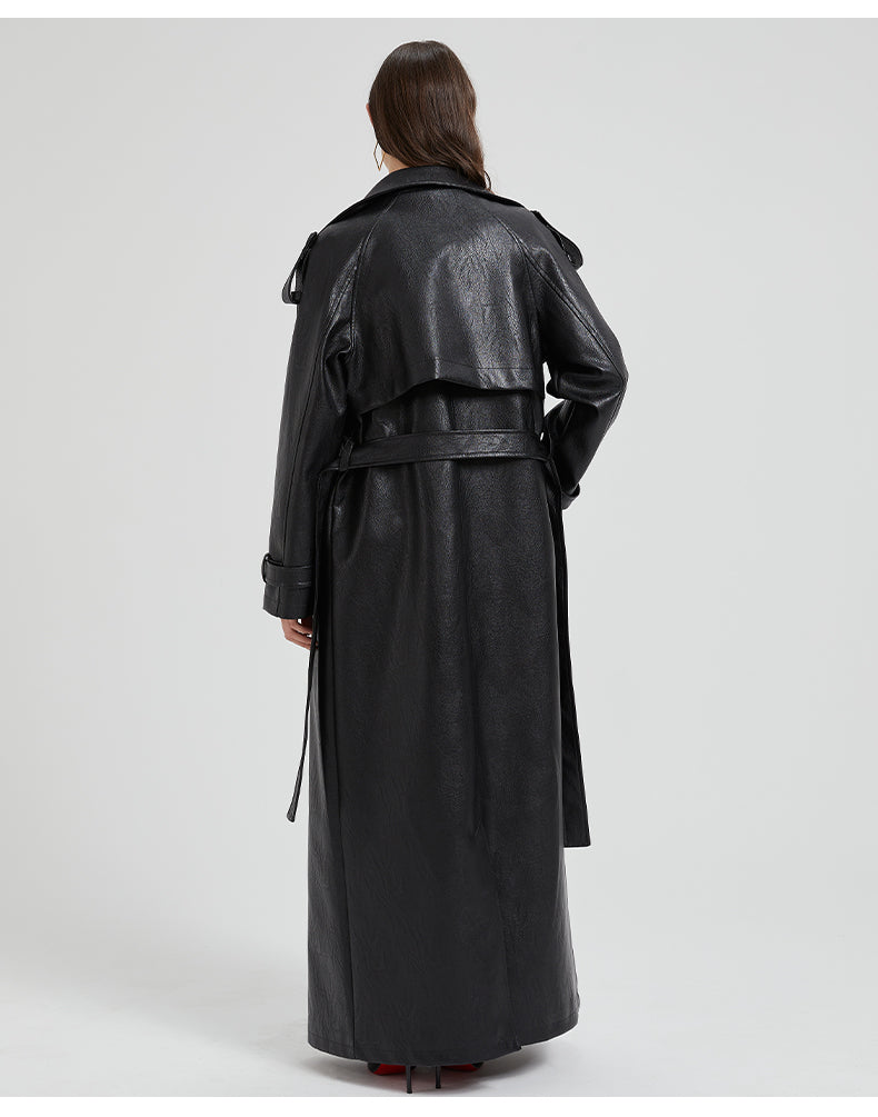 LONG ECO-LEATHER TRENCH
