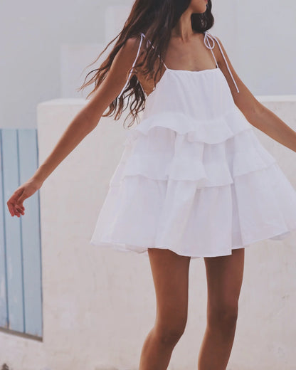 VESTITO CORTO A BALZE