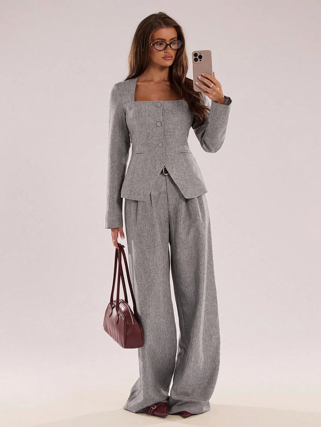 BLAZER SARTORIALE SQUARE-NECK