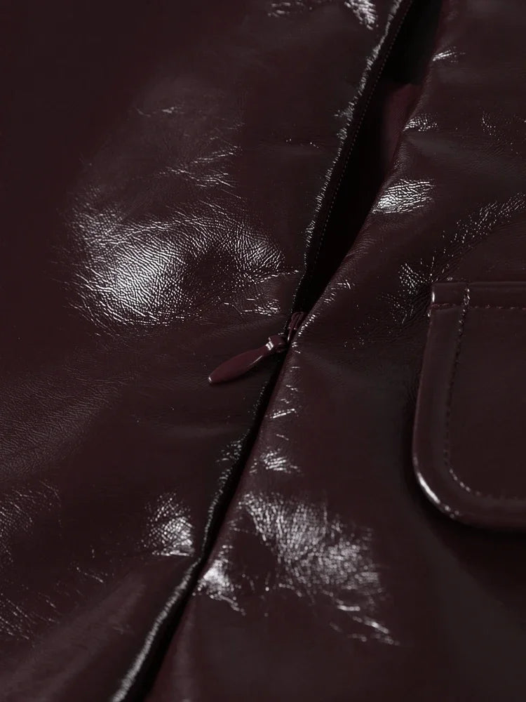 MINIGONNA IN ECOPELLE LUCIDA