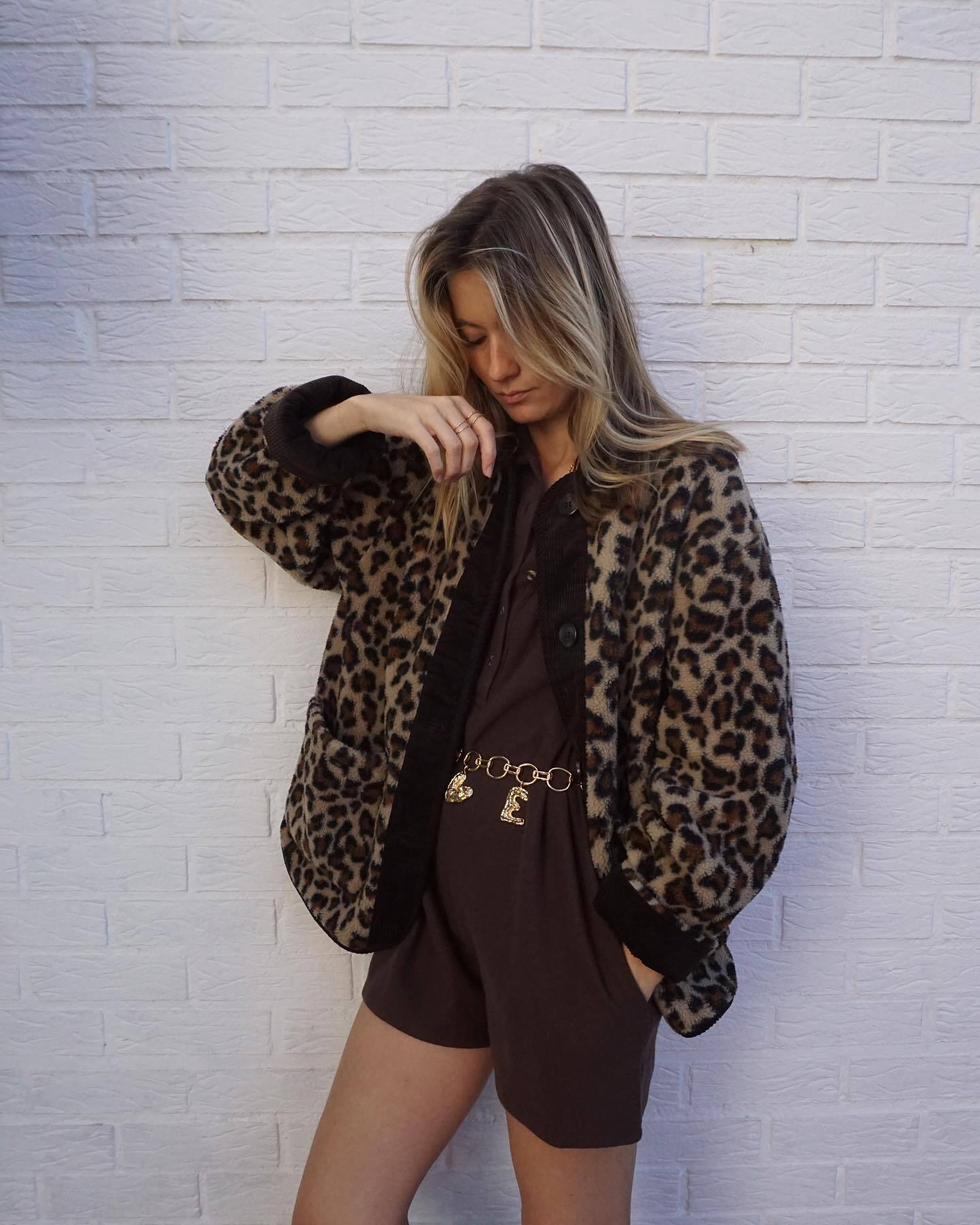 GIUBBINO SHERPA ANIMALIER