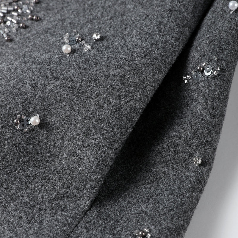 GIACCA IN PANNO CON PERLINE