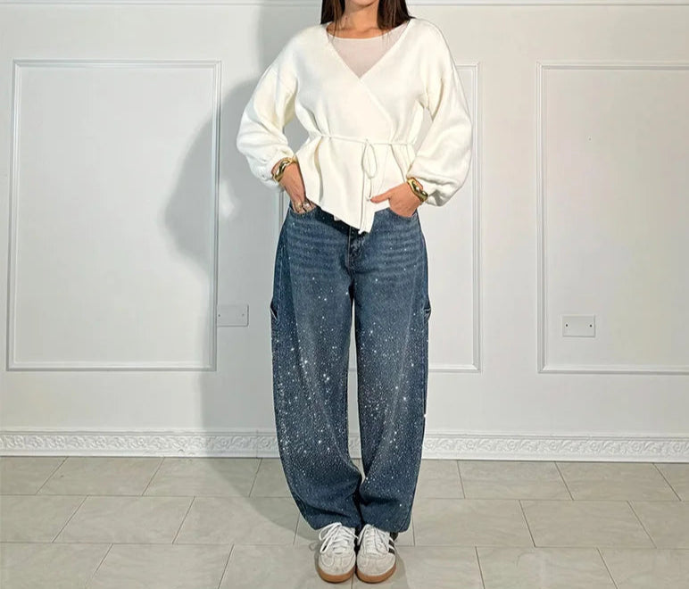 JEANS BAGGY CARPENTER STRASS