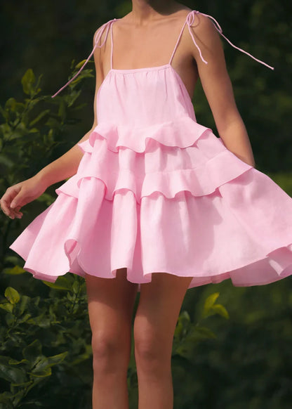 VESTITO CORTO A BALZE