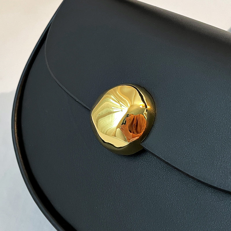 BORSA A TRACOLLA CON BOTTONE ORO