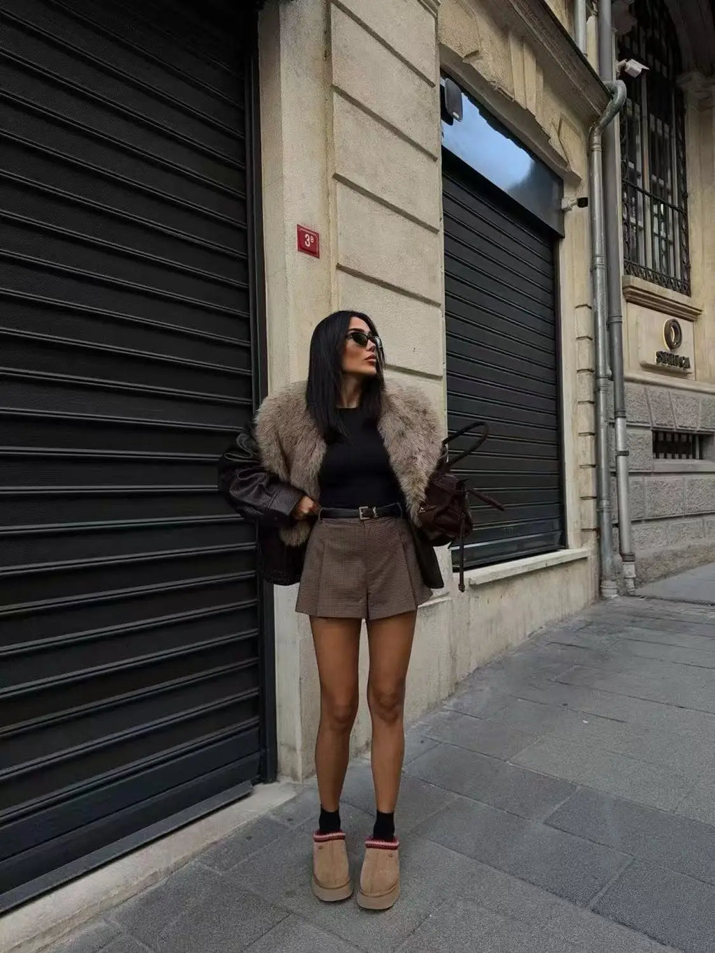 BOMBER IN ECOPELLE COLLO IN PELLICCIA