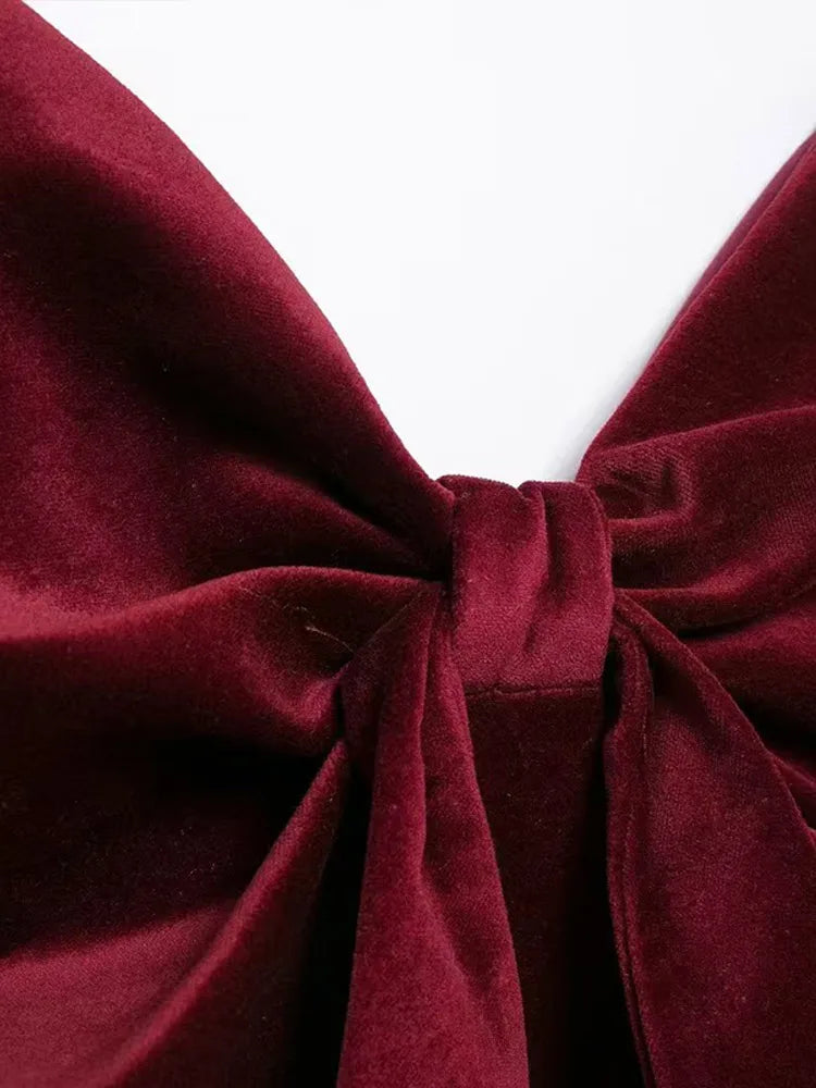 TOP FIOCCO IN VELLUTO