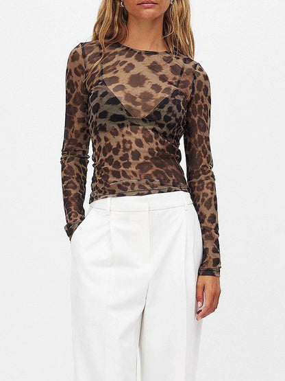 MAGLIETTA IN TULLE ANIMALIER