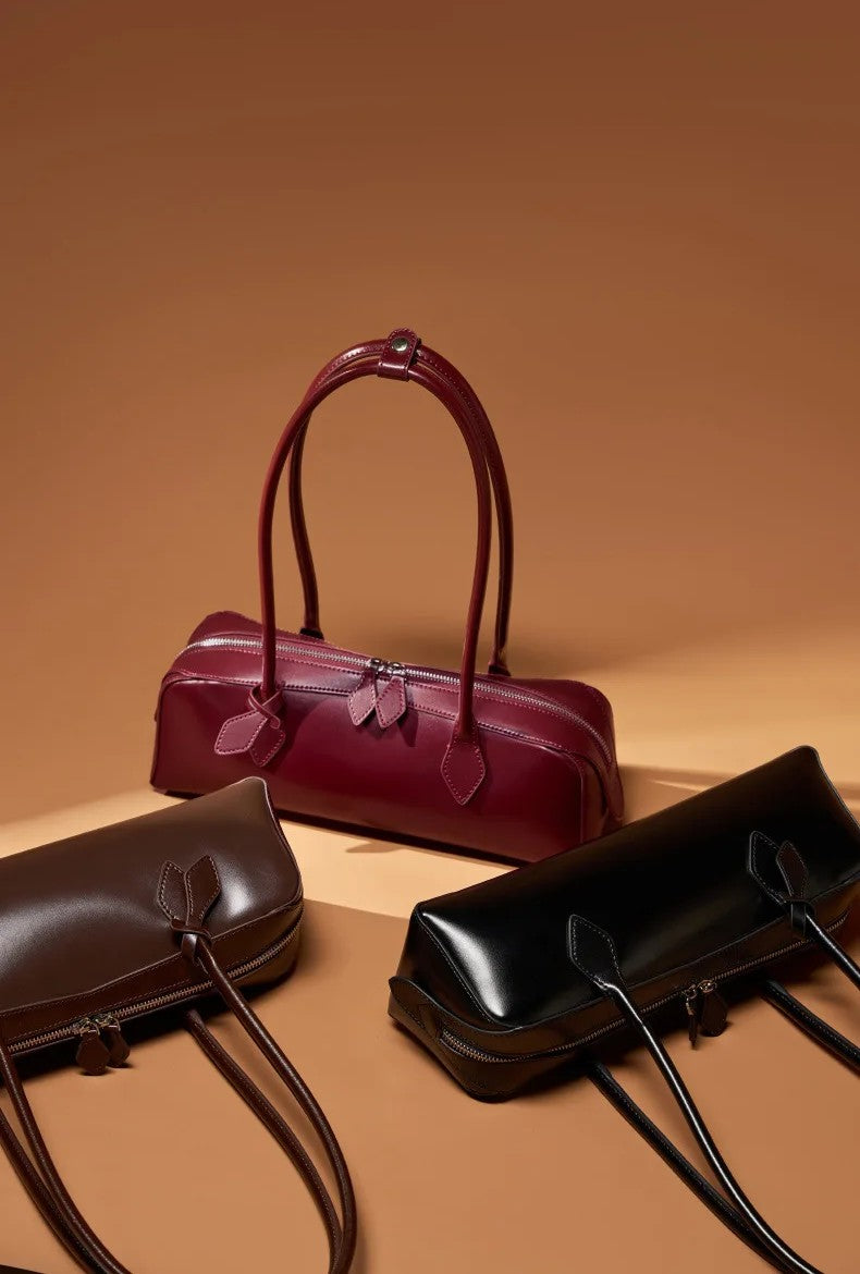 BORSA BAGUETTE IN VERA PELLE