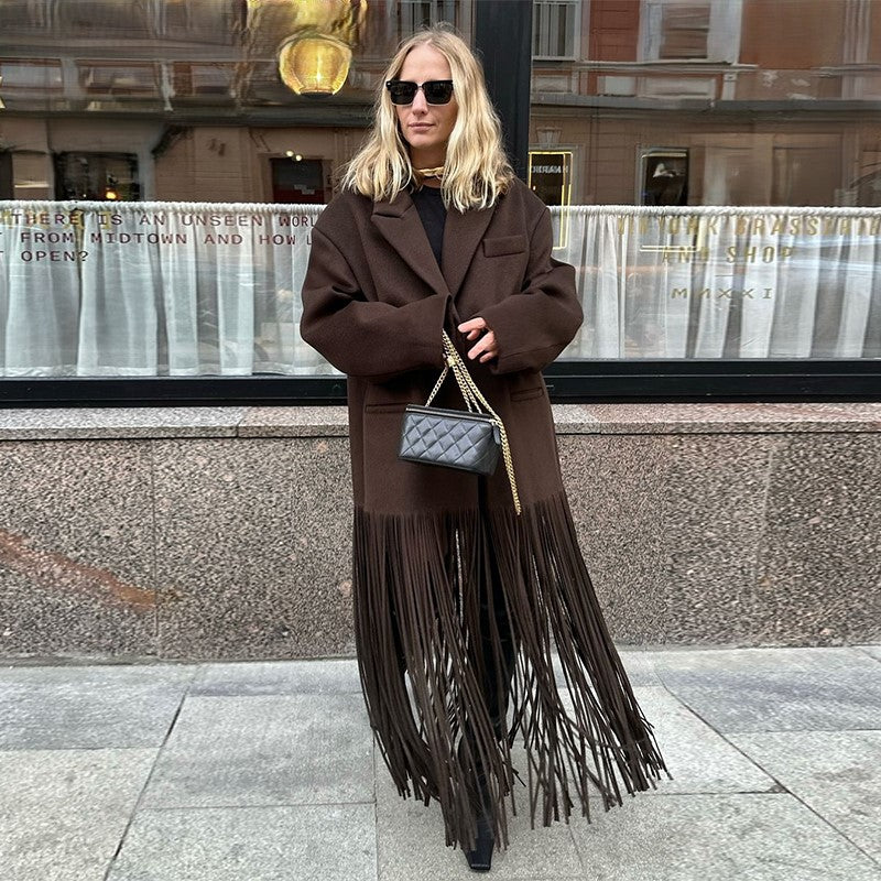 OVER COAT WITH FRINGES