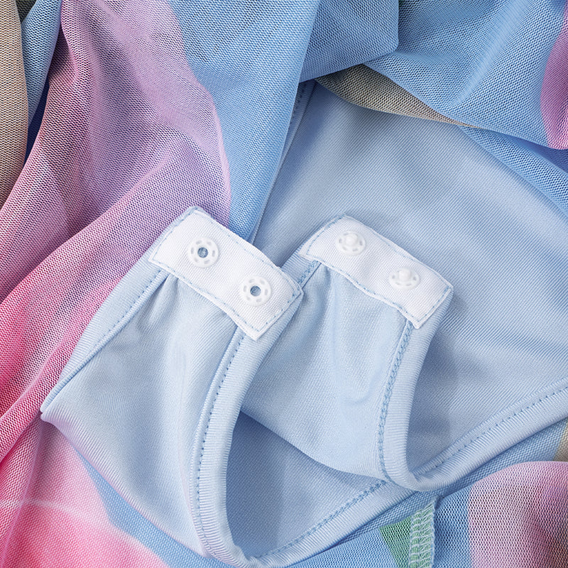 VESTITO LUNGO TULLE STAMPATO