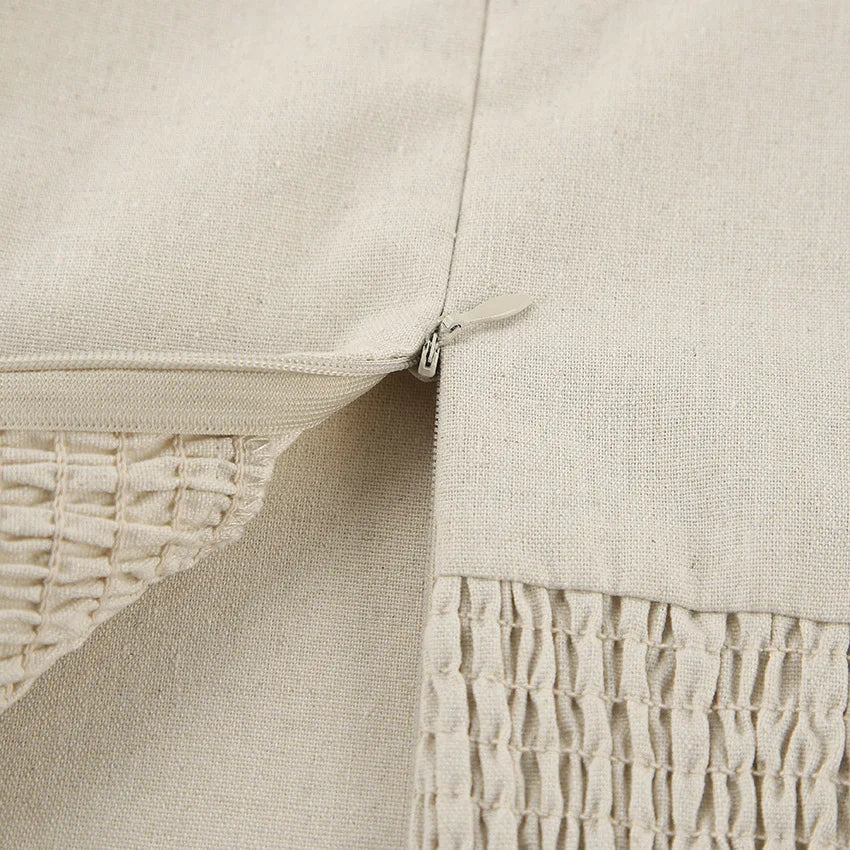 VESTITO A FASCIA MISTO LINO