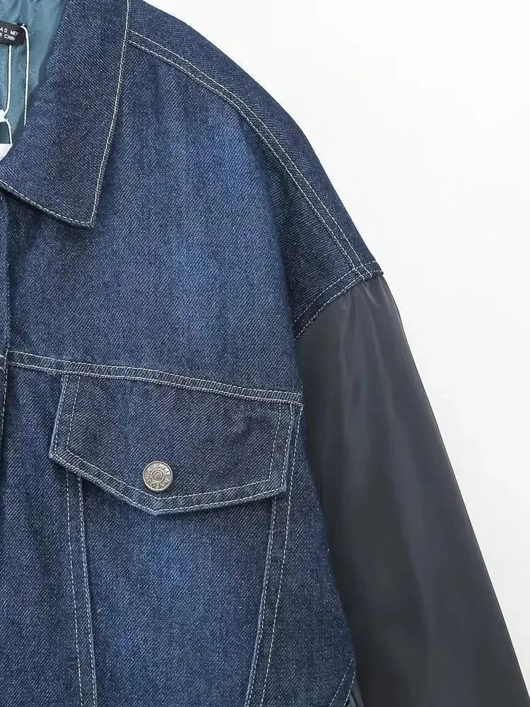 BOMBER DENIM E NYLON