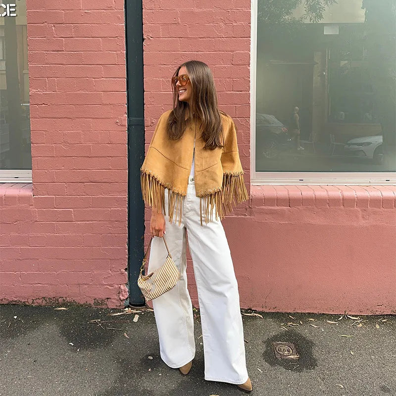 MANTELLA SCAMOSCIATA CON FRANGE