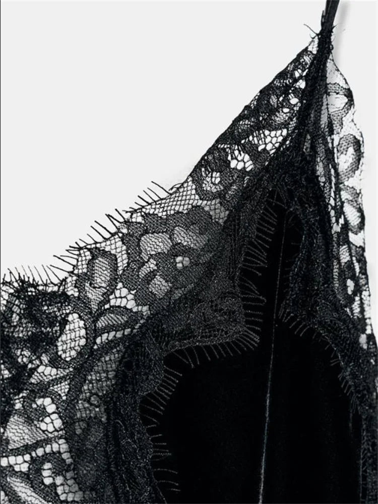 VESTITO SOTTOVESTE IN VELLUTO E PIZZO