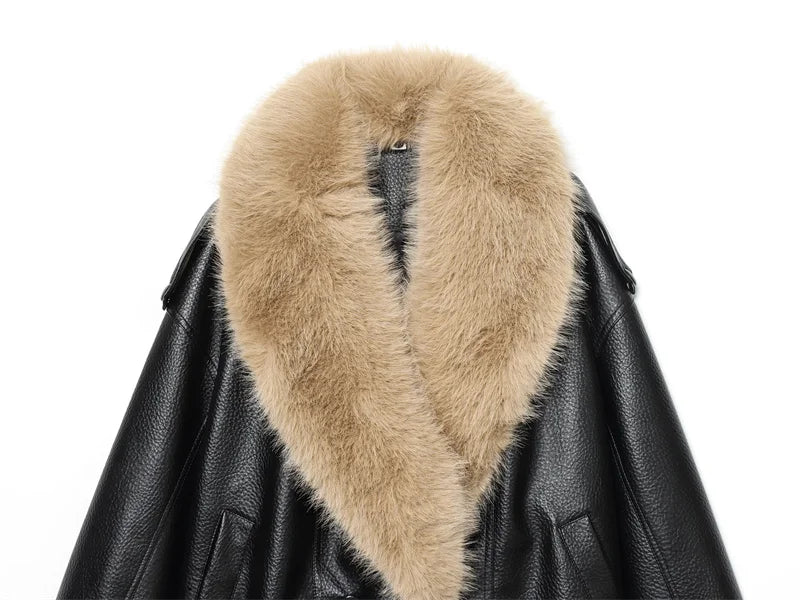 BOMBER IN ECOPELLE COLLO IN PELLICCIA