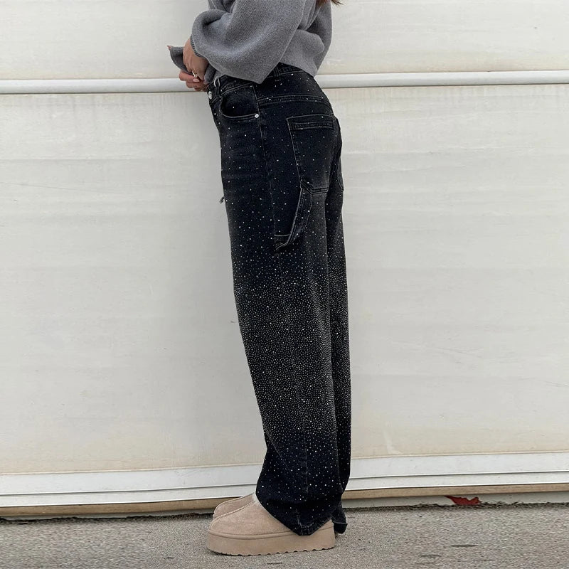 JEANS BAGGY CARPENTER STRASS