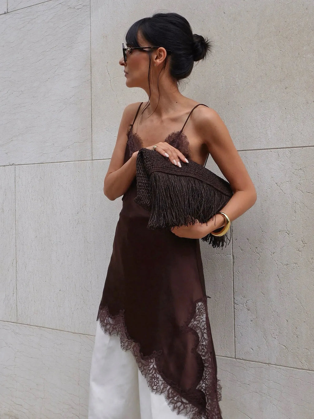 VESTITO SOTTOVESTE CORTO CON PIZZO