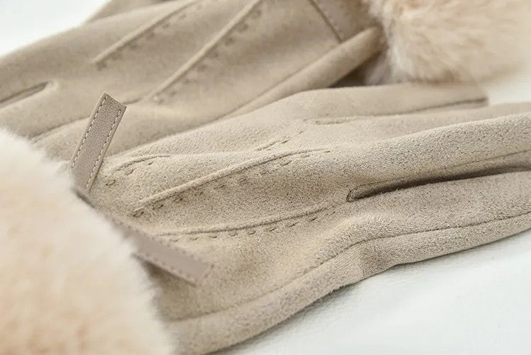 GUANTI SCAMOSCIATI CON PELLICCIA