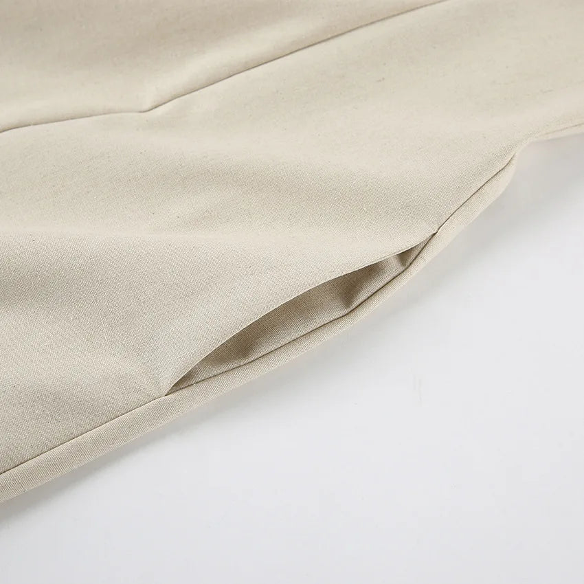 VESTITO A FASCIA MISTO LINO