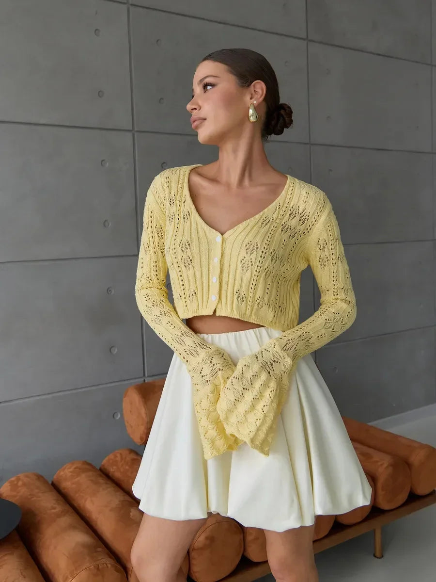 CARDIGAN IN MAGLIA TRAFORATA