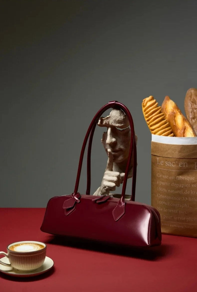 BORSA BAGUETTE IN VERA PELLE