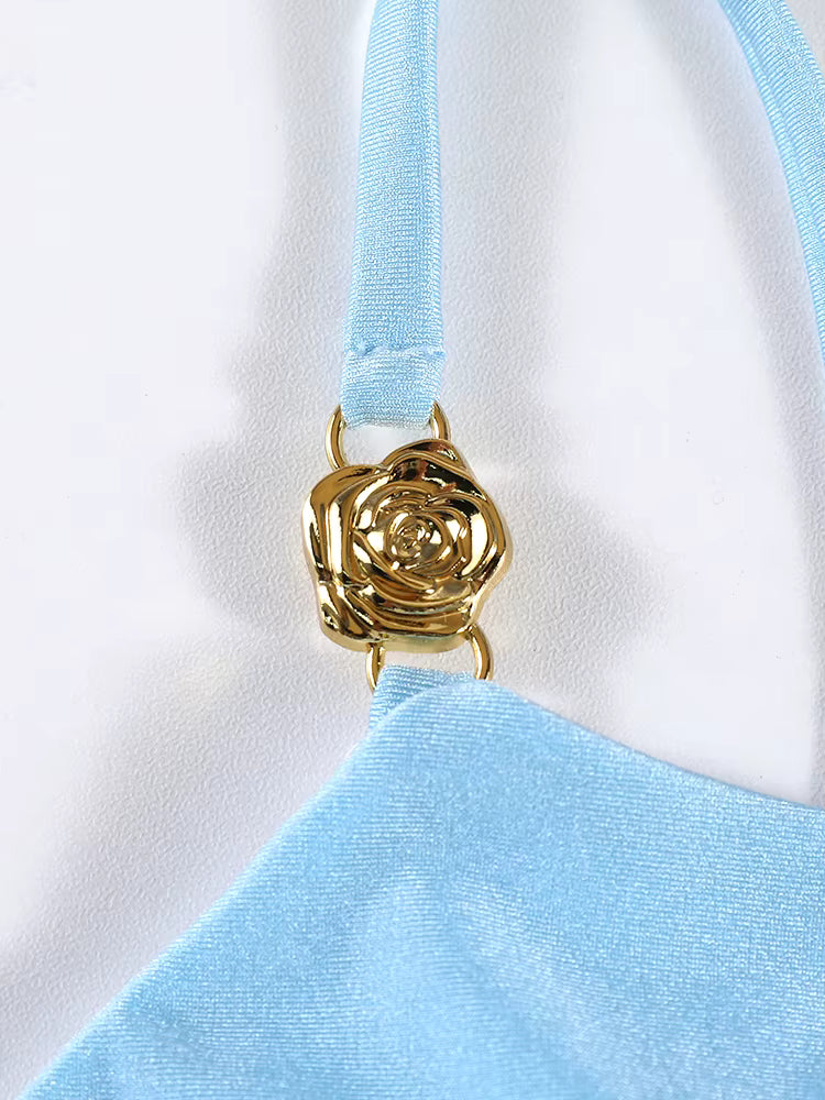 COSTUME INTERO CELESTE CON CHARM