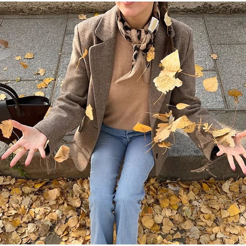 BLAZER IN PANNO CON FRANGE