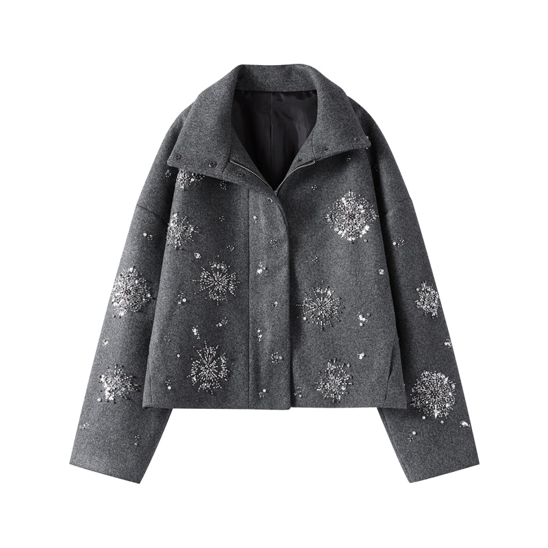 GIACCA IN PANNO CON PERLINE