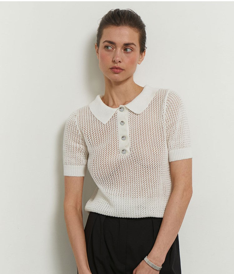POLO IN MAGLIA TRAFORATA