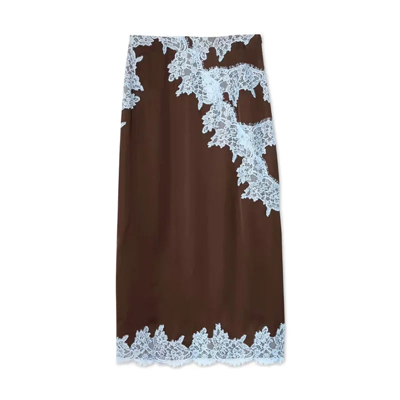 GONNA SATINATA CON PIZZO