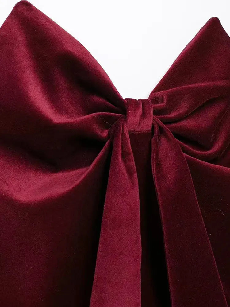 TOP FIOCCO IN VELLUTO