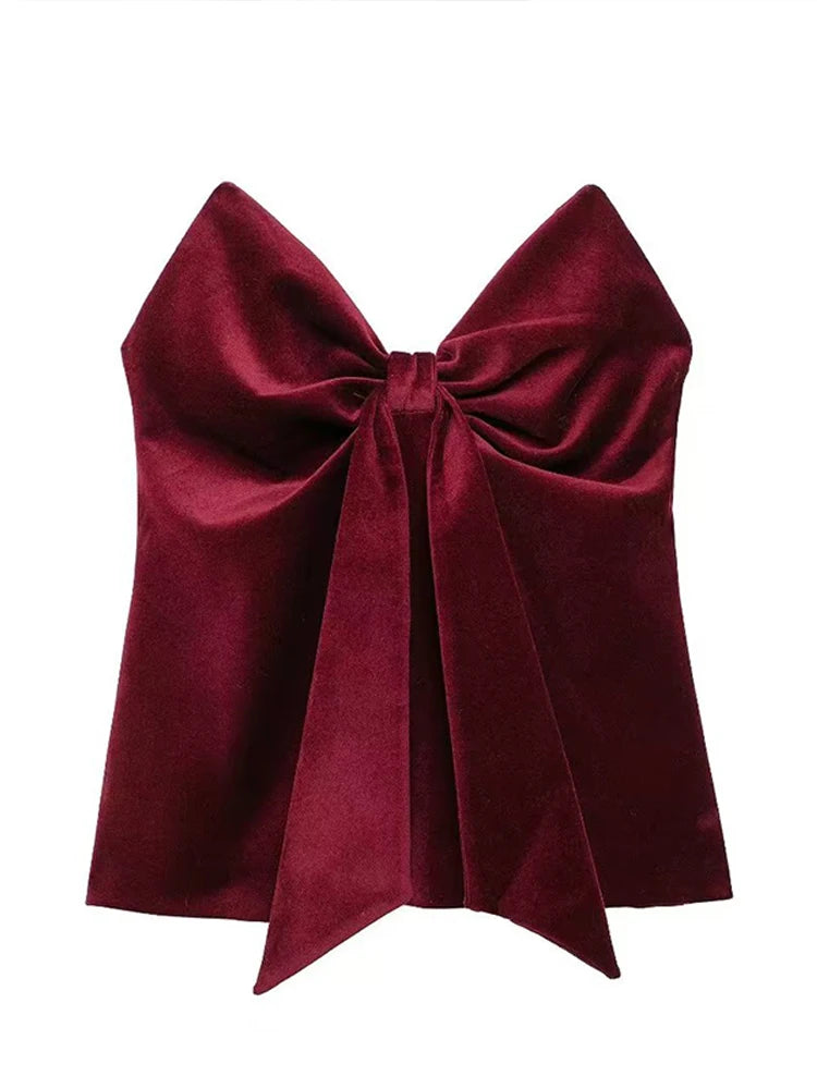 TOP FIOCCO IN VELLUTO