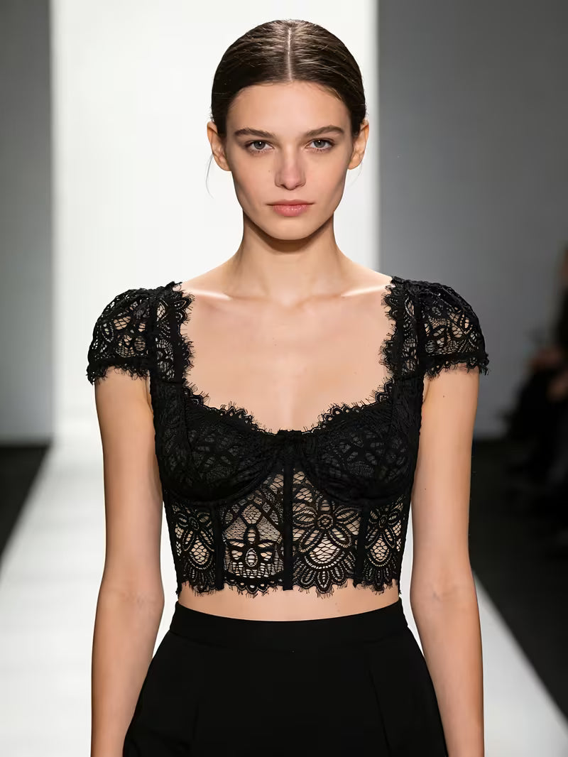 TOP CORSETTO IN PIZZO