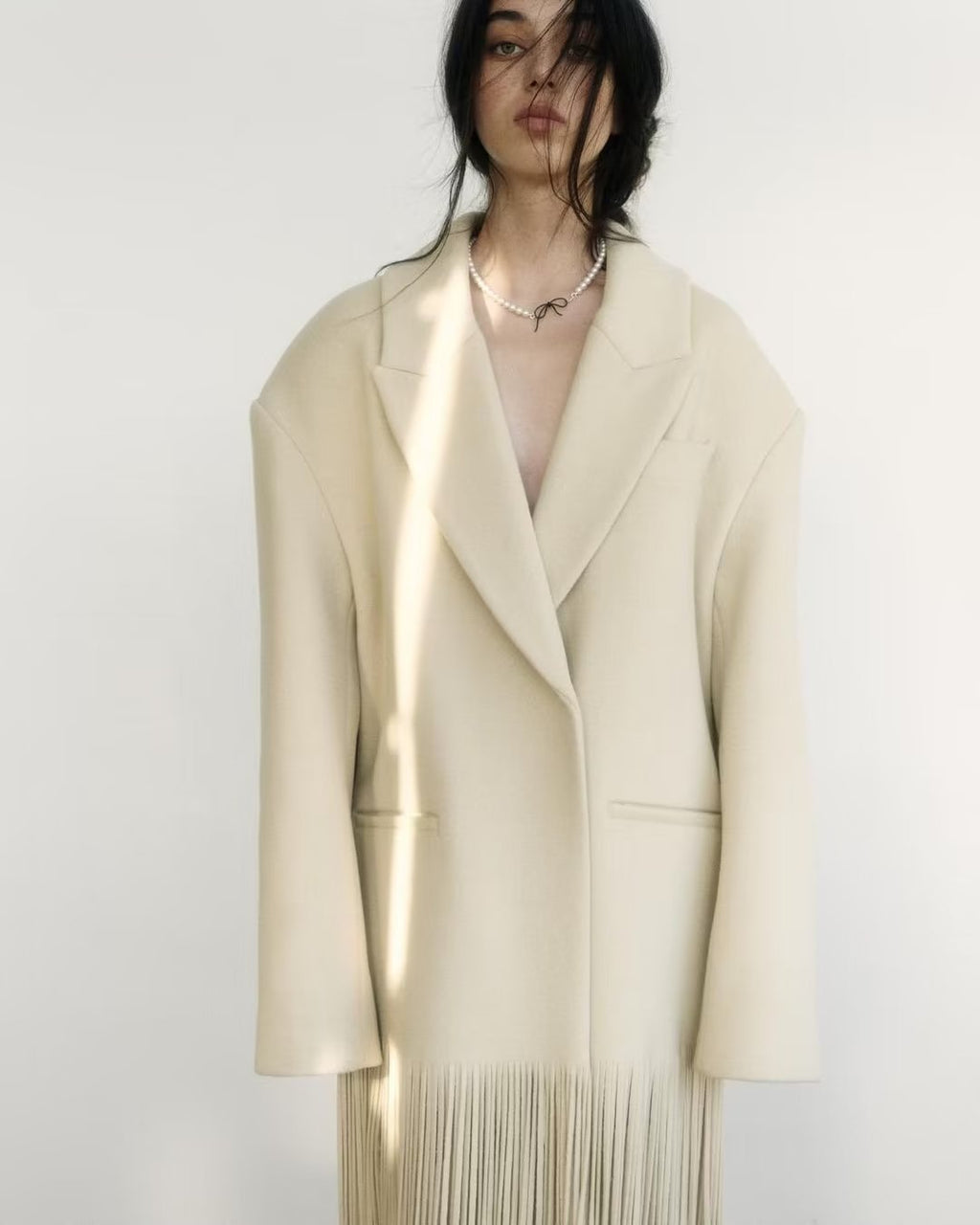 OVER COAT WITH FRINGES