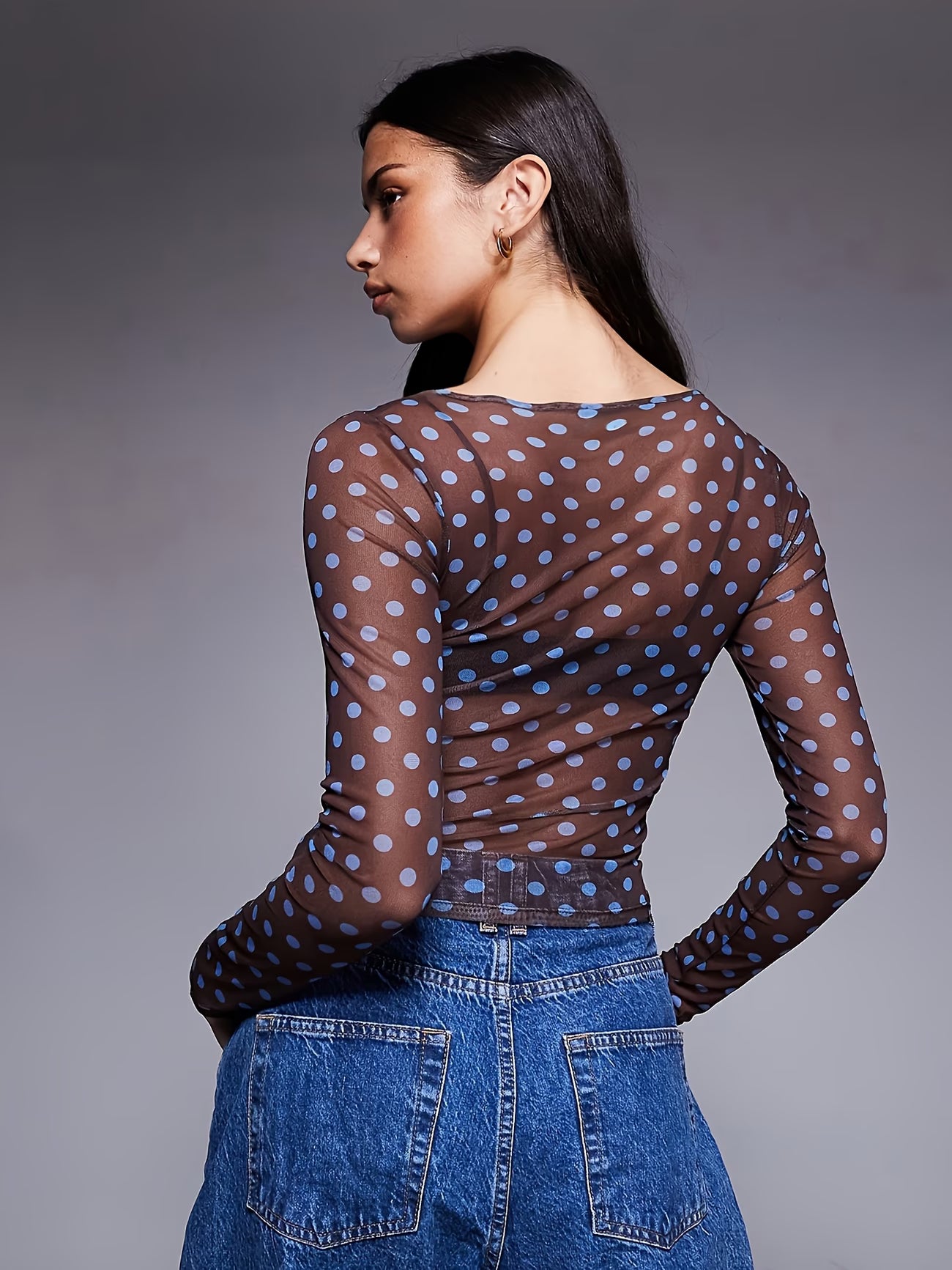 MAGLIETTA IN TULLE A POIS