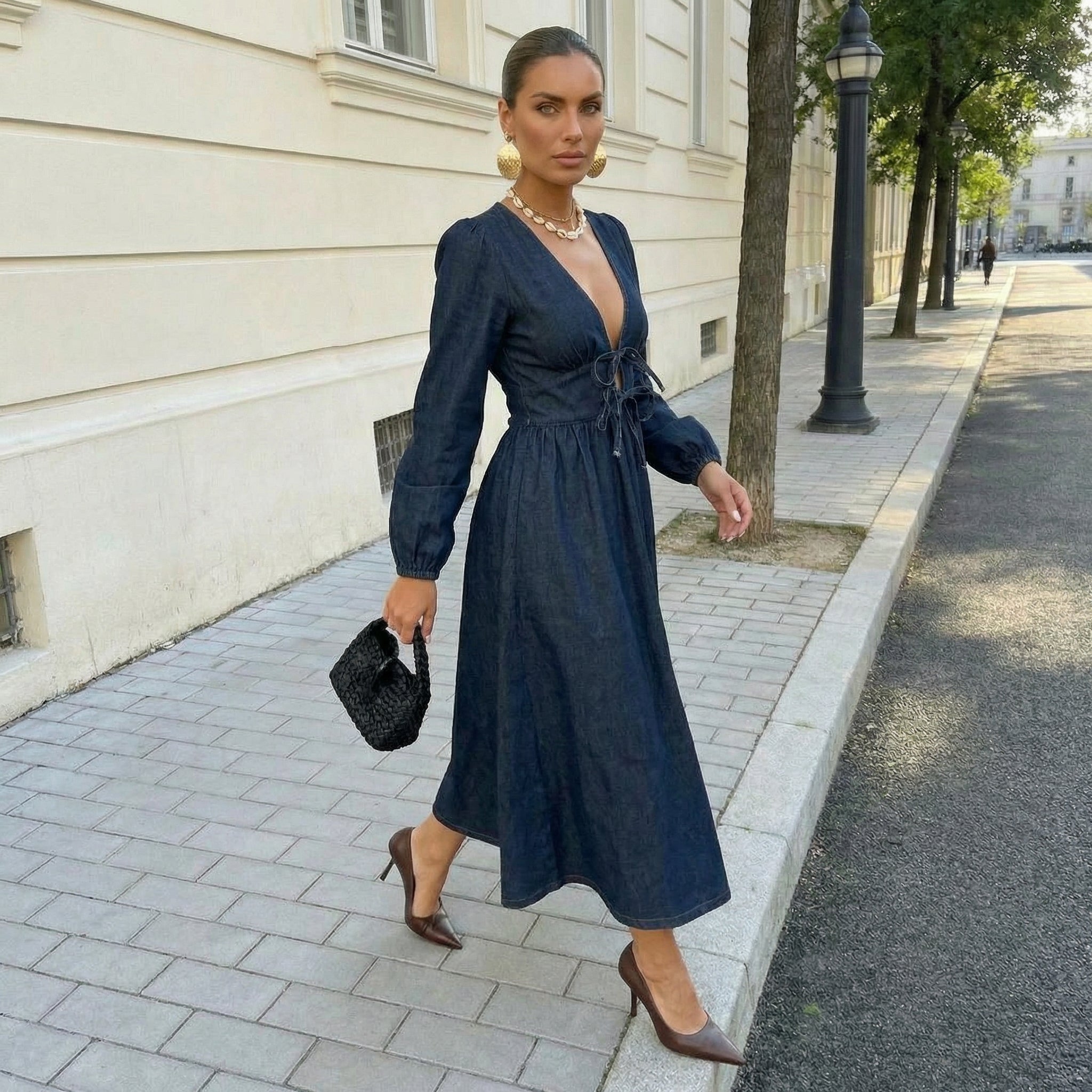 VESTITO MIDI IN DENIM