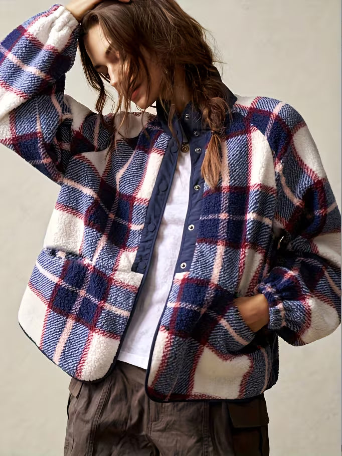 GIACCA IN SHERPA A SCACCHI