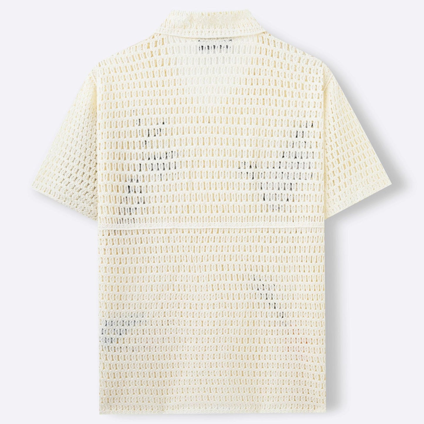 CAMICIA IN MAGLIA TRAFORATA CON RICAMI