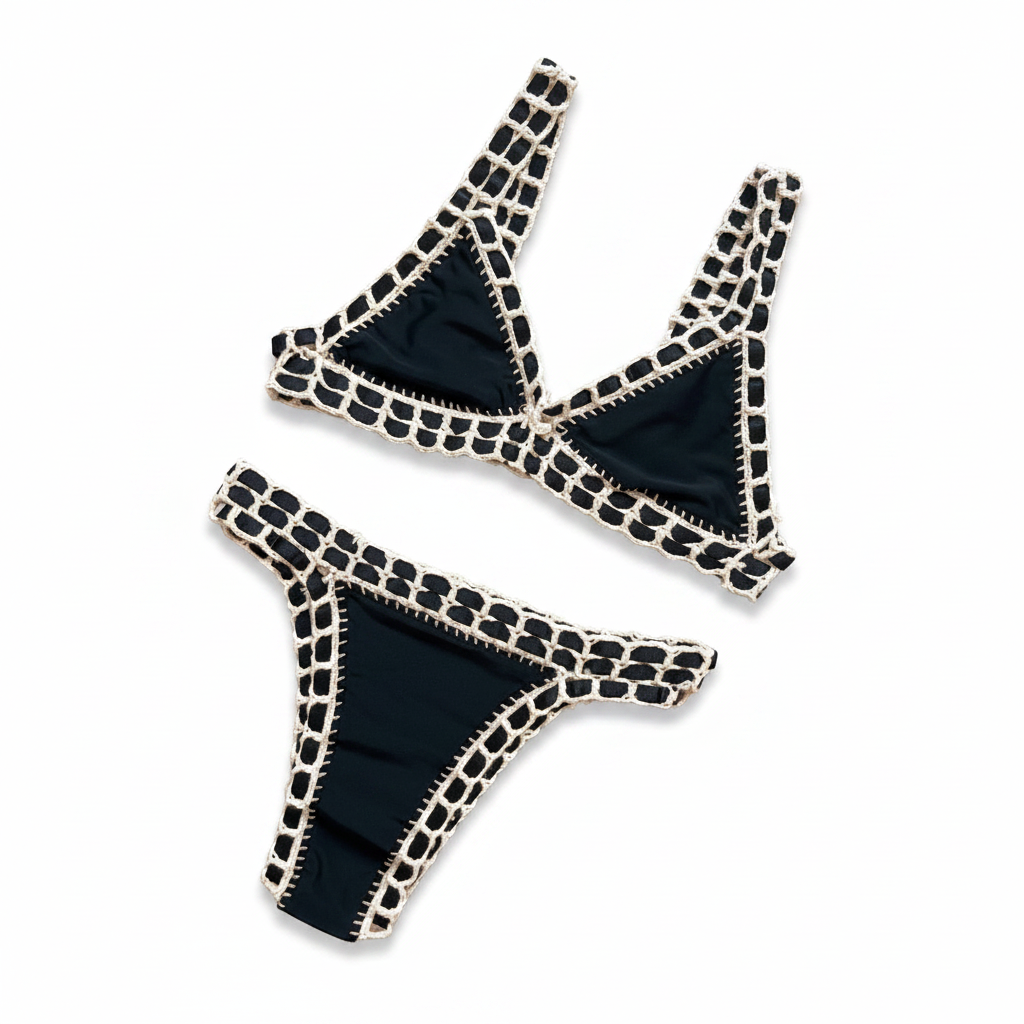 BIKINI CROCHET BLACK&WHITE